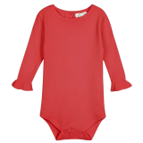 Blank Girl's Long Sleeve Ruffle Infant Bodysuit